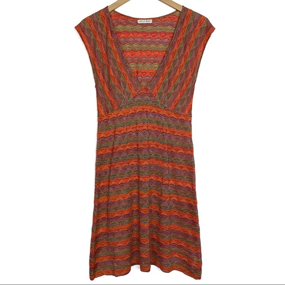 Cecilia Prada Mare Orange Aydane Pointelle Knit Dress - Picture 2 of 7